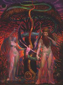 ADAM AND EVE UNDER THE TREE OF KNOWLEDGE - Ernst Fuchs