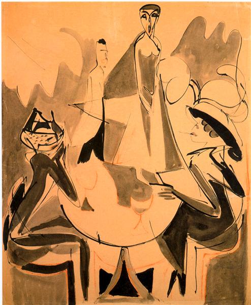 Café Chantant II, 1929 - Ernst Ludwig Kirchner
