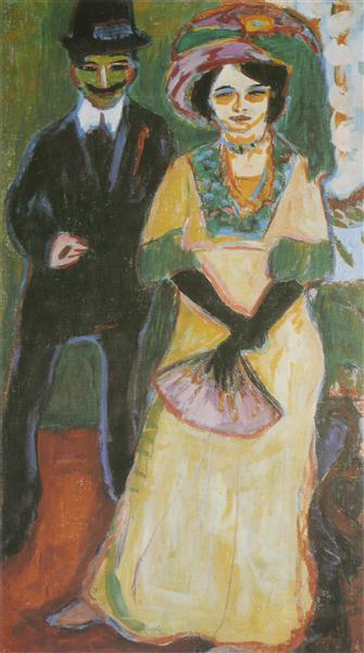 Dodo and Her Brother, c.1908 - Эрнст Людвиг Кирхнер
