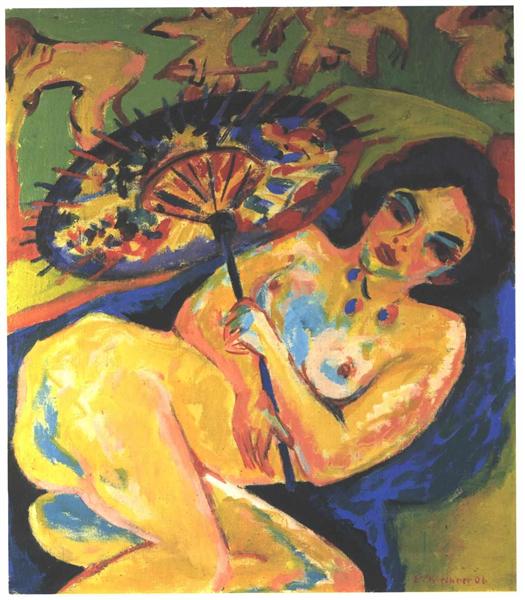 Girl Under a Japanese Parasol, 1909 - Ernst Ludwig Kirchner