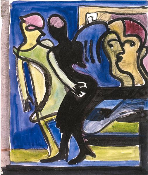 View into a Cafe, 1935 - Ernst Ludwig Kirchner - WikiArt.org