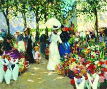 French Flower Market - Ethel Carrick