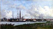 Antwerp, the Port - Eugene Boudin