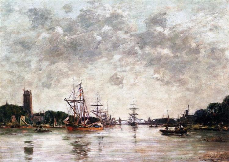 Dordrecht, La Meuse, View of Swandrecht, 1884 - 歐仁·布丹