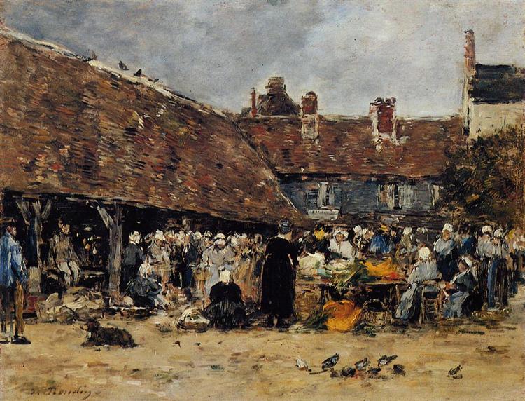 Market at Trouville, 1883 - 歐仁·布丹