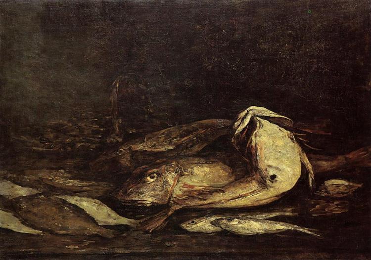 Mullet and Fish, c.1873 - Eugene Boudin