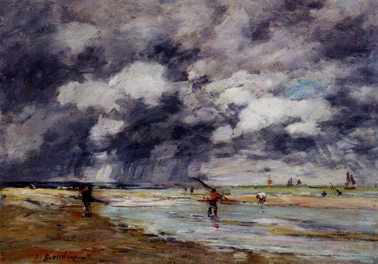 Shore at Low Tide, Rainy Weather, near Trouville, 1895 - Eugene Boudin