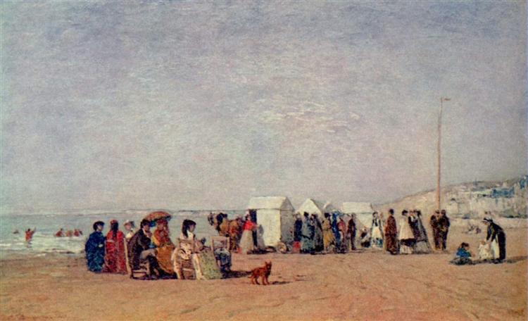 Strand in Trouville, 1868 - Ежен Буден