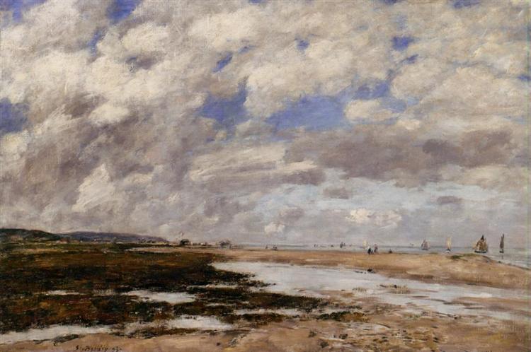 The Beach, Deauville, 1893 - Эжен Буден
