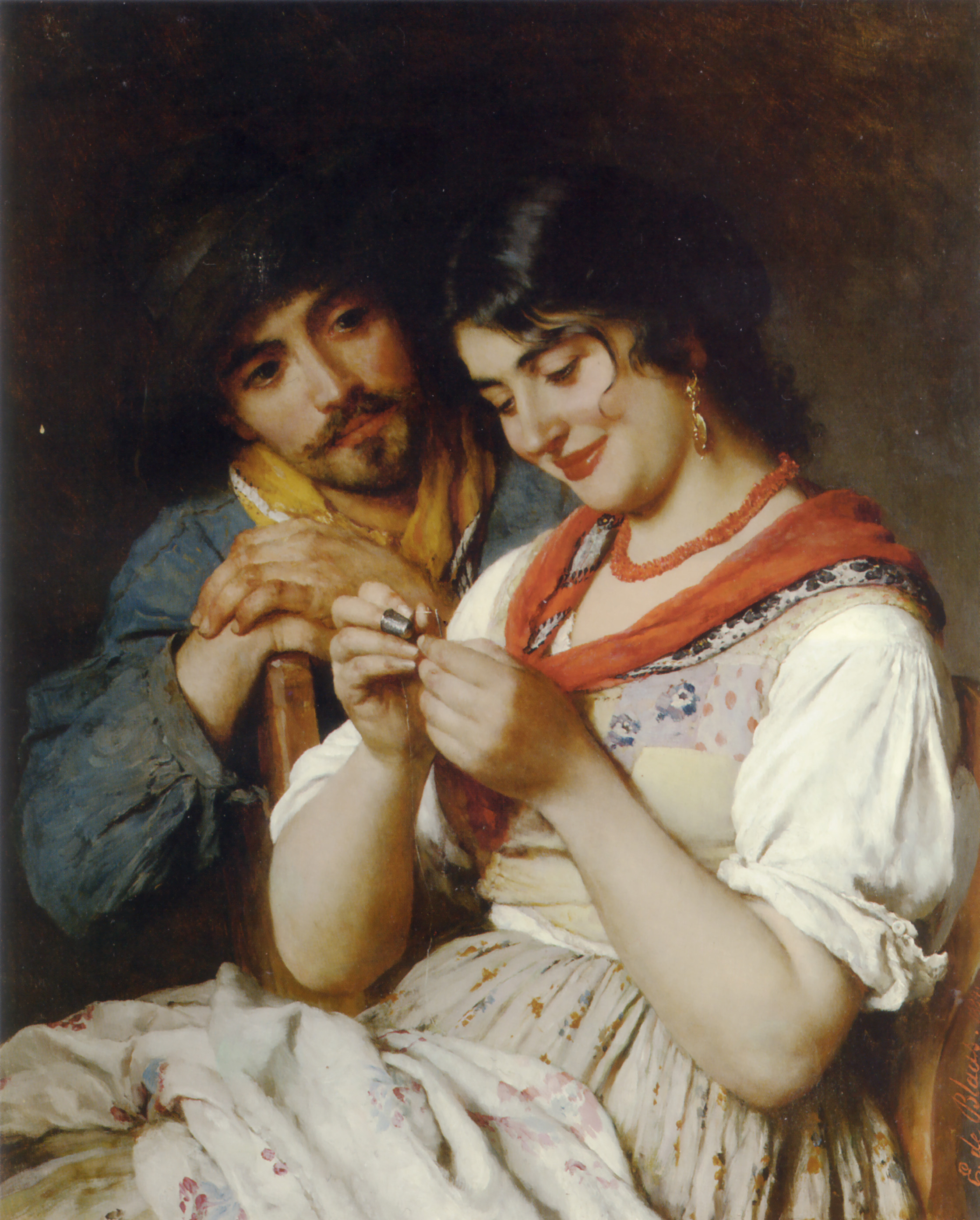 The Seamstress - Eugene de Blaas - WikiArt.org