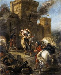 Rebecca Kidnapped by the Templar, Sir Brian de Bois-Guilbert - Eugène Delacroix