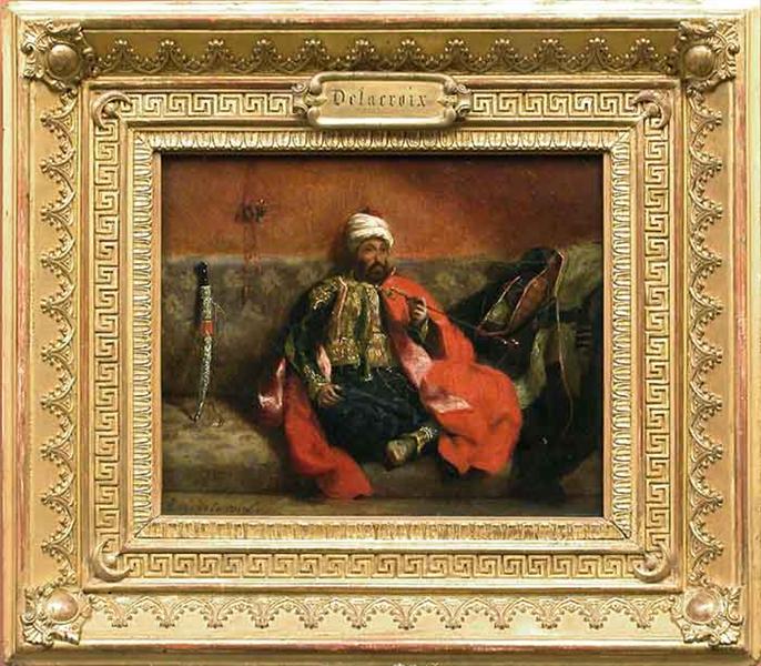 Turk Sitting Smoking on a Couch, 1825 - Eugene Delacroix