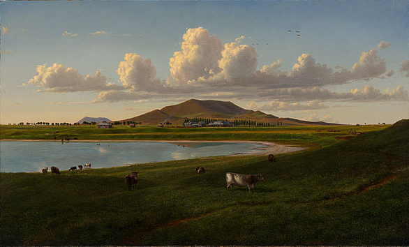 Koort Koort-nong homestead, near Camperdown, Victoria, with Mount Elephant in the distance, 1860 - Ойген фон Герард