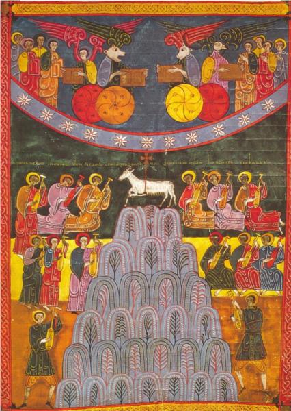 Adoration de l'Agneau mystique sur le Mont Sion.. Apoc. XIV - Facundus