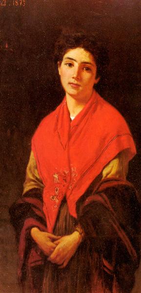 Леді в червоному, 1873 - Федеріко Дзандоменегі