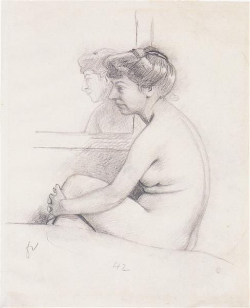Seated Nude on a couch, c.1905 - Félix Vallotton