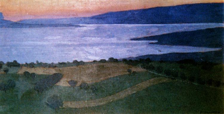 The Lake Lema, effect of the evening, 1900 - Феликс Валлотон