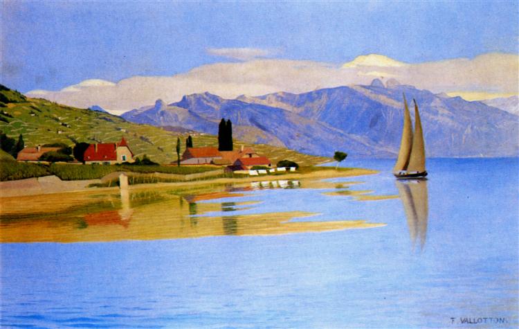 The Port of Pully, 1891 - Феликс Валлотон