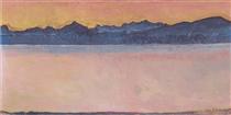 Lake Geneva with Mont Blanc at dawn - Фердинанд Ходлер