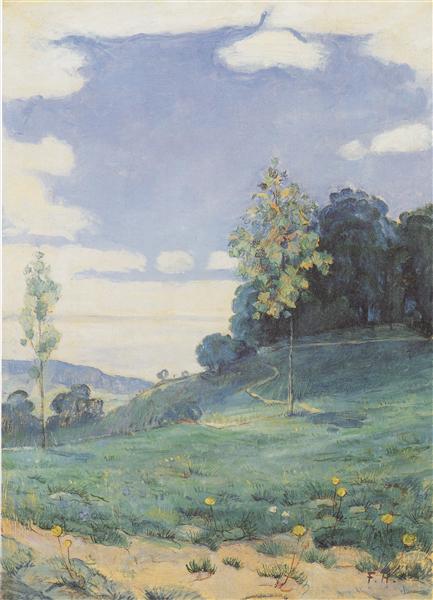 Landscape with two small trees, c.1893 - Фердинанд Ходлер