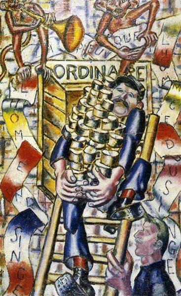 The proof that the Man descent monkey, 1915 - Fernand Leger