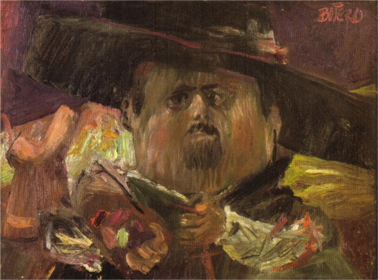 Self Portrait as Velasquez - Fernando Botero's Contemporary Oil Painting  for Sale