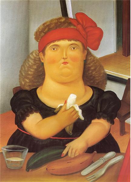 Woman Eating a Bannana, 1982 - Фернандо Ботеро