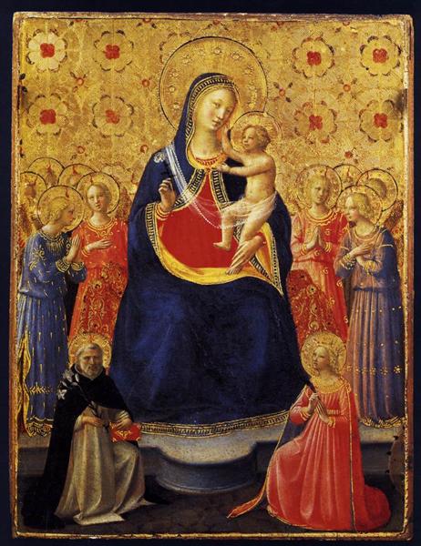 Богородица и младенец со Св. Домиником и Катериной Александрийской, c.1435 - Фра Анджелико