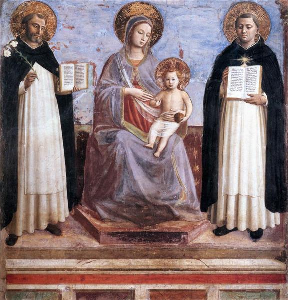 Богородица и младенец со Св. Домиником и Фомой Аквинским, c.1445 - Фра Анджелико