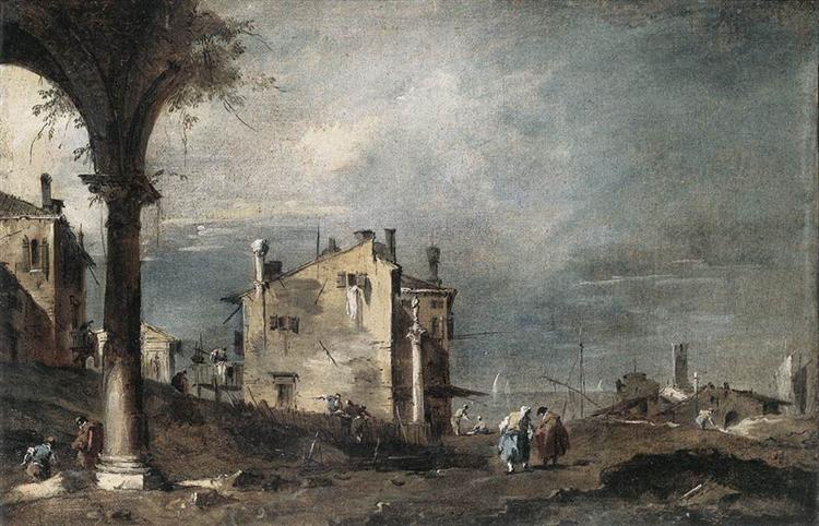 Capriccio with Venetian Motifs, 1760 - Франческо Гварди