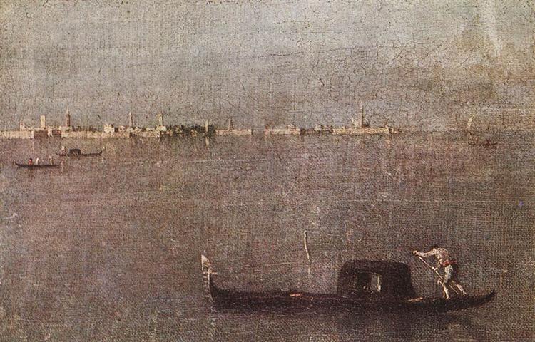 The Gondola on the Lagoon, 1765 - 1770 - Франческо Гварді