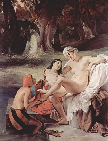 Bathing Bathsheba, 1834 - Франческо Хайес