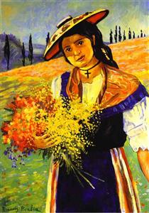 Young Girl with Flowers - Francis Picabia