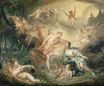 Apollo Revealing his Divinity to the Shepherdess Isse - Франсуа Буше