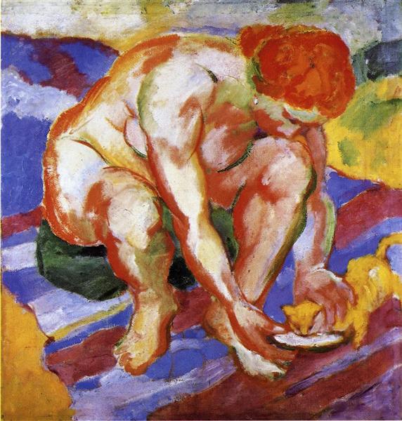 Nude with Cat, 1910 - Franz Marc