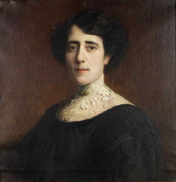 Portrait of a Lady with lace collar - Франц фон Штук