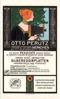 Otto Perutz Lithographic Advertising Card, 1898 - Fritz Rehm