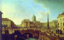 View of the Kazan Cathedral in St. Petersburg - Fjodor Jakowlewitsch Alexejew