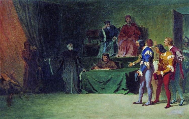Mosaicists before the court three in Venice, 1866 - Федір Бронников