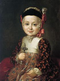 Retrato do Conde Alexey Bobrinsky como Criança - Fyodor Rokotov