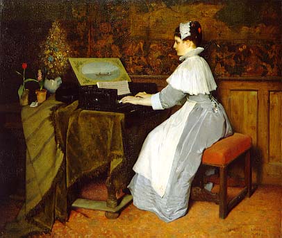 Still Life (Girl at a Spinet), 1871 - Габриэль фон Макс