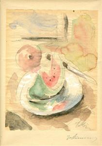 Still Life with Watermelon - Georges Bouzianis