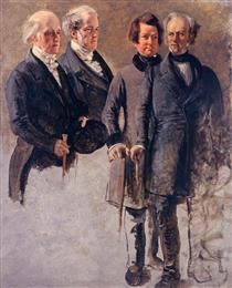 The Marquess of Breadalbane with Lord Cockburn, the Marquess of Dalhousie and Lord Rutherfurd - Джордж Харви