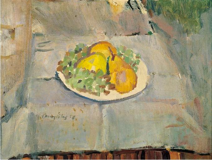 Plate with fruits, 1958 - Георг Мавроидес