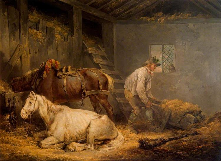 Horses in a Stable, 1791 - Джордж Морланд
