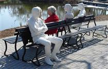Three Figures and Four Benches - George Segal