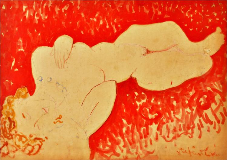 Red Nude, 1974 - George Stefanescu