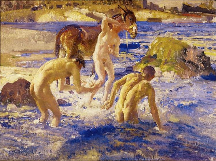 Anzacs Bathing in the Sea, 1914 - Джордж Вашингтон Ламберт