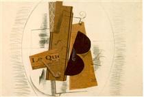 Скрипка і люлька, газета 'Le Quotidien' - Жорж Брак