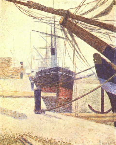 Harbor in Honfleur, 1886 - Жорж Сера